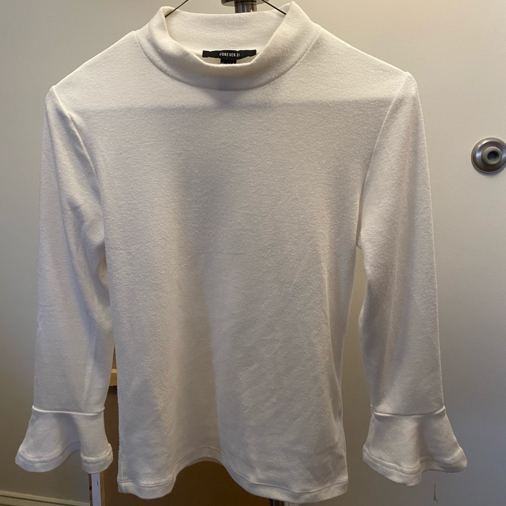 Mock neck bell sleeve sweater